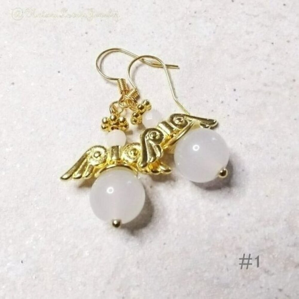$10 Radical Drop! SWEET! Guardian Angel Earrings! White Angels Wings!